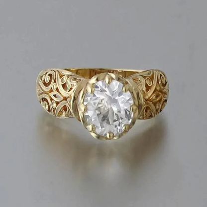 Anillo de Oro con Cristal Blanco