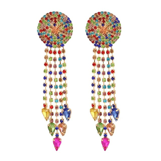 Hängende mehrfarbige Vintage-Mandala-Ohrringe