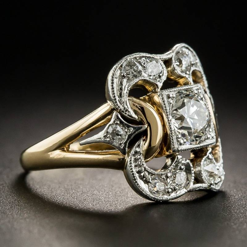 Vintage Gold Ring with Cubic Zirconia