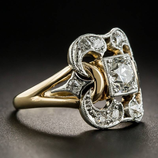 Vintage Gold Ring with Cubic Zirconia