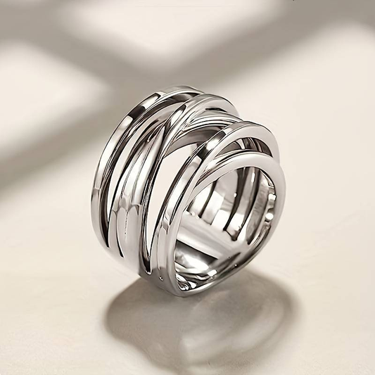 Vintage Silver Stacked-Ring Design
