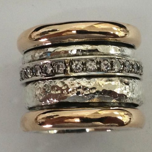 Vintage Thick Two-Tone Gold and Silver Ring