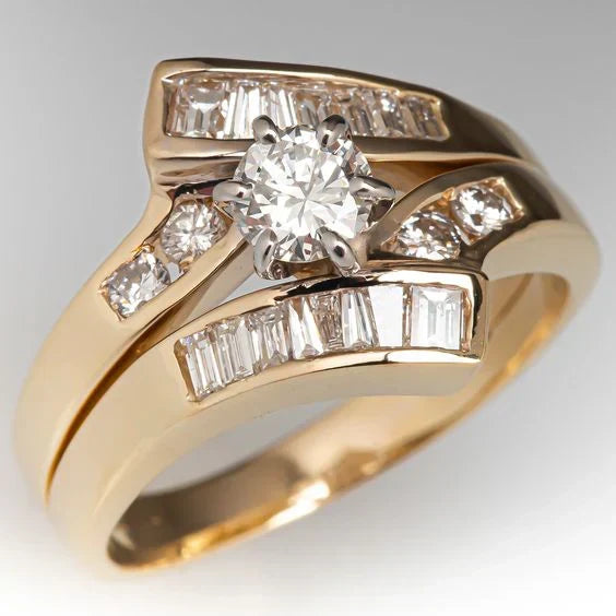 Vintage Gold Ring with Diamante