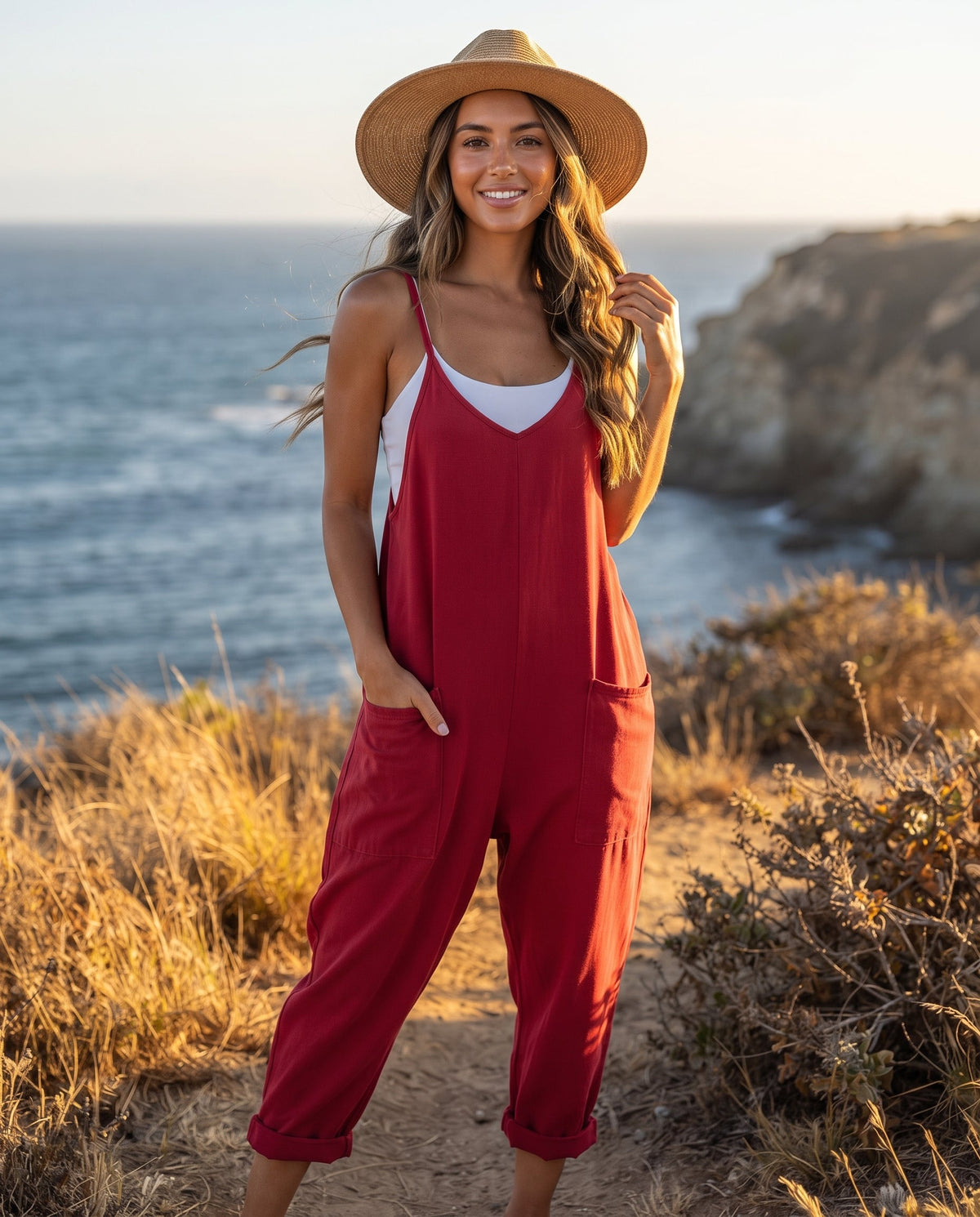 Sleeveless Harem Overalls Jumpsuit – Oversized Loose-Fit Casual Jumpsuit