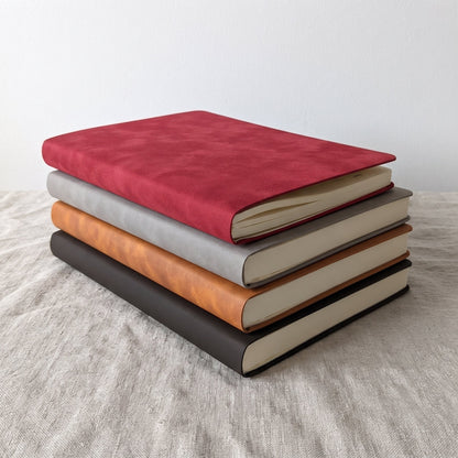 Cahier A4 Extra-Épais en Similicuir PU – Journal à Ouverture à Plat avec Marque-Page Ruban