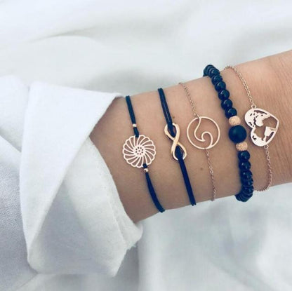 Set aus 5 einzigartigen Premium-Armbändern