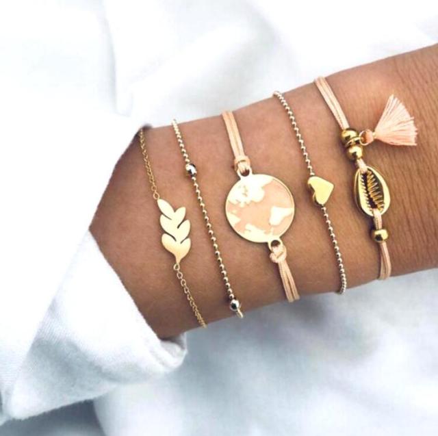 Set aus 5 einzigartigen Premium-Armbändern
