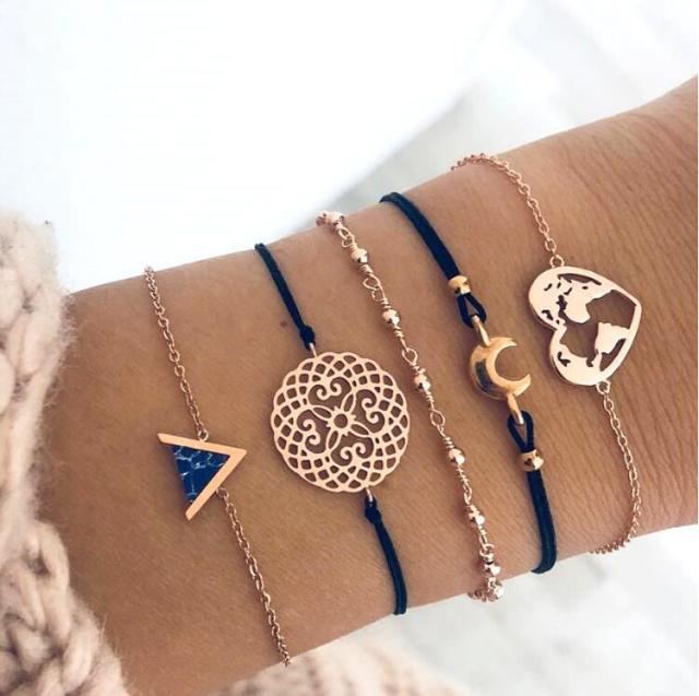 Set aus 5 einzigartigen Premium-Armbändern