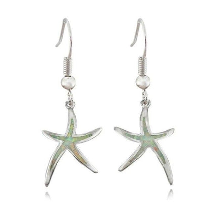 Pendientes de Estrella de Mar en Plata con Ópalos